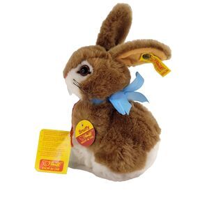 Stieff Snuffy Bunny Rabbit Plush 8" NOS Brown & White 2932 /16 W Tags